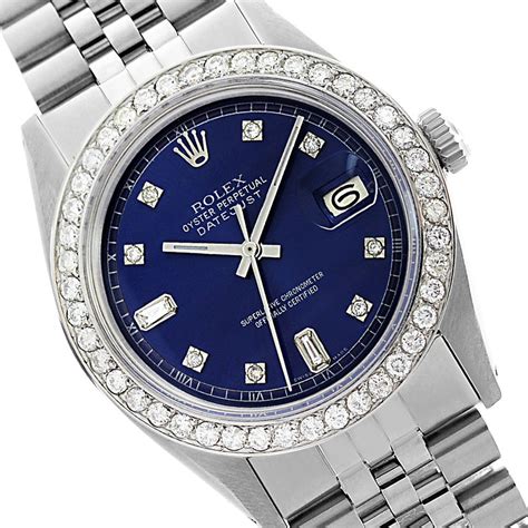 used rolex watches blue face|Rolex with light blue face.